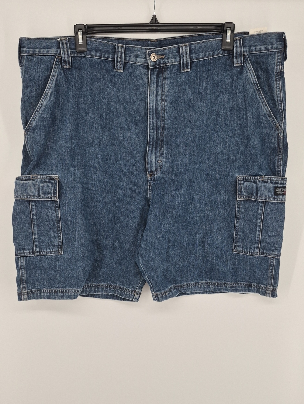 Wrangler Cargo Jean Shorts Mens Size 44 Blue Inseam 9" Cotton